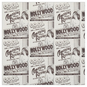 30年代のハリウッドのキャバレーのレストランの広告のプリント ファブリック