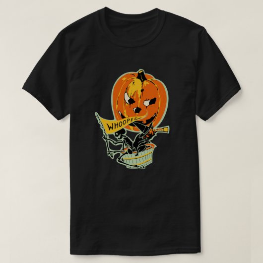 30年代のヴィンテージのハロウィンのカボチャ熱気の気球 Tシャツ (デザイン正面)