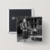 30年代の女性のファッション 缶バッジ (正面&裏面)