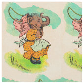 30年代は縄跳びを遊んでいる象に服を着せました ファブリック (クローズアップ)