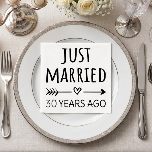 30年前に結婚しました スタンダードカクテルナプキン