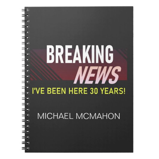 30年勤続記念日30人目アクリル ノートブック (正面)