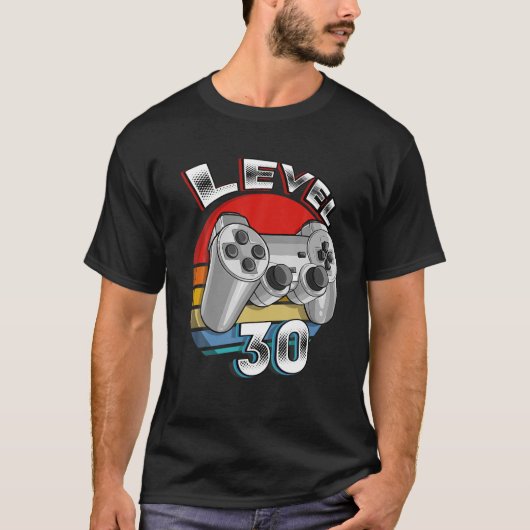 30年古いギフトレベル30ロック解除されたビデオゲーム30T Tシャツ (正面)