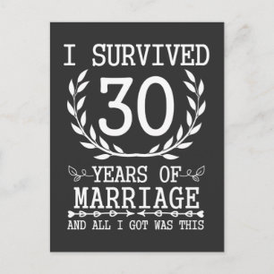 30年夫婦 30周年記念日 結婚30周年 ポストカード