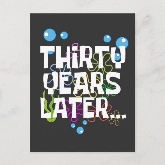 30年後30歳おもしろいの誕生日パーティー ポストカード (正面)
