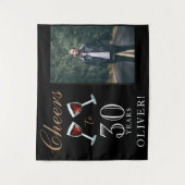 30年目の赤ワイン 30歳の誕生日写真 タペストリー (正面)