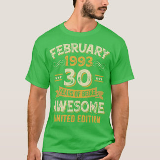 30年素晴らしヴィンテージ1993年2月30日誕生 Tシャツ