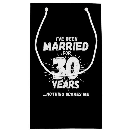 30年結婚した30周年おもしろいカップル スモールペーパーバッグ (裏面)