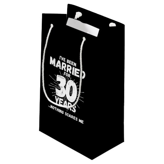 30年結婚した30周年おもしろいカップル スモールペーパーバッグ (裏面アングル)