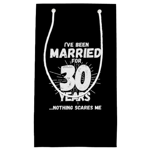 30年結婚した30周年おもしろいカップル スモールペーパーバッグ (正面)