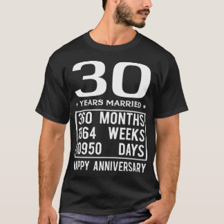 30年結婚した～30周年結婚を迎える Tシャツ