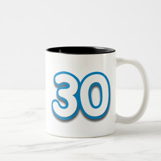 30年誕生日または記念日のSimのフォントのマグ ツートーンマグカップ (右)
