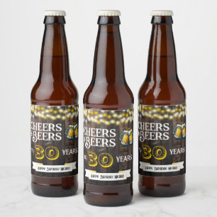 30年間おめでとう!レトロな誕生日を祝おう ビールラベル