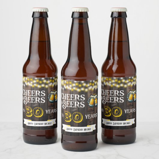 30年間おめでとう!レトロな誕生日を祝おう ビールラベル (ボトル)