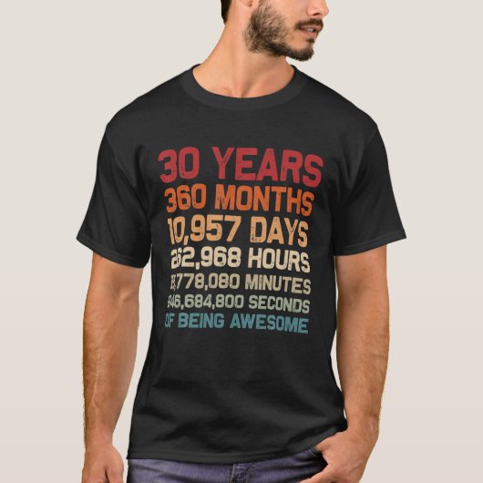 30年間のレトロ素晴らしヴィンテージおもしろい30 Tシャツ (正面)
