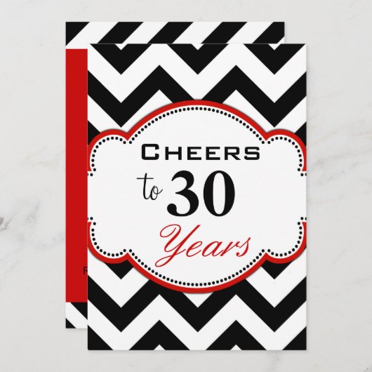 30年間の応援パーティー招待状 招待状 (正面/裏面)