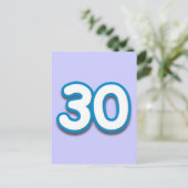 30年間の誕生日または記念日 – 文字の追加 ポストカード (スタンド正面)