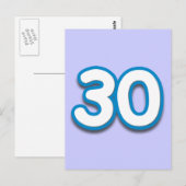 30年間の誕生日または記念日 – 文字の追加 ポストカード (正面/裏面)