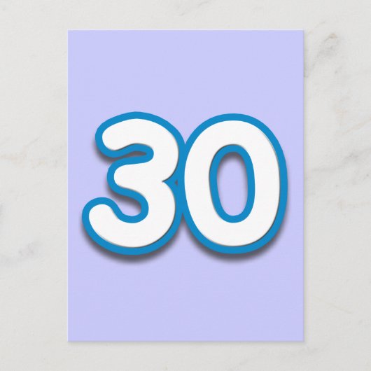 30年間の誕生日または記念日 – 文字の追加 ポストカード (正面)