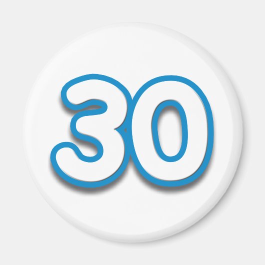 30年間の誕生日または記念日 – 文字の追加 マグネット (正面)