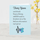 30年、幸おもしろいせな30歳の誕生日詩 カード (黄色い花)