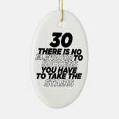 30成功へのエレベーターがない誕生日 セラミックオーナメント (右)
