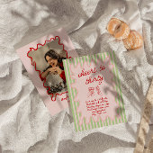 30手描き写真カラフル30歳おもしろい誕生日 招待状