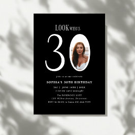 30才の誕生日をお祝い ミニマルな写真付き30歳の誕生日 招待状