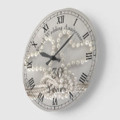 30日エレガントパール結婚周年時計 ラージ壁時計 (傾斜)