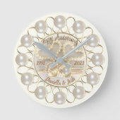 30日パーソナライズされたパール結婚周年時計 スクエア壁時計 (正面)