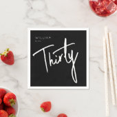 30日モダン330歳の誕生日パーティナプキン スタンダードカクテルナプキン (インサイチュ)