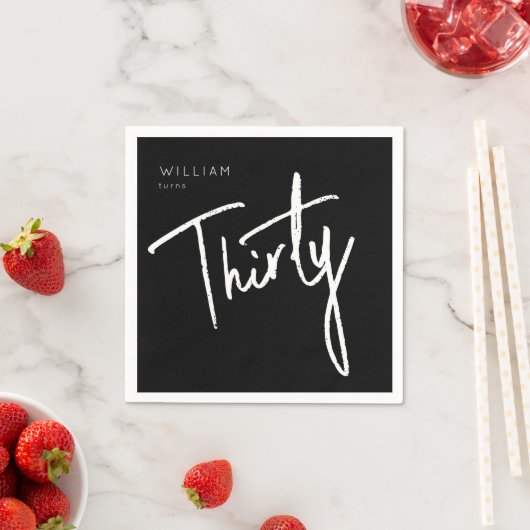 30日モダン330歳の誕生日パーティナプキン スタンダードカクテルナプキン (インサイチュ)