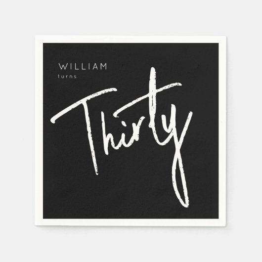 30日モダン330歳の誕生日パーティナプキン スタンダードカクテルナプキン (正面)