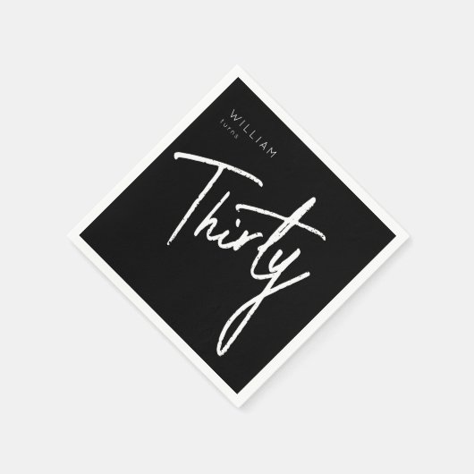 30日モダン330歳の誕生日パーティナプキン スタンダードカクテルナプキン (角)