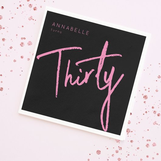 30日モダン330歳の誕生日パーティナプキン スタンダードカクテルナプキン