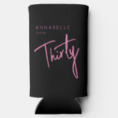 30日モダン330歳の誕生日ブラックピンク スリム缶クーラー (裏面)