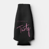 30日モダン330歳の誕生日ブラックピンク ボトルクーラー (正面)