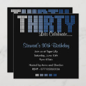 30日男らし30歳の誕生日パーティーへの招待 招待状 (正面/裏面)