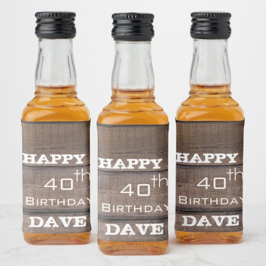 30日素朴40日50日ハッピーバースデーパーティー リキュールボトルラベル (ボトル)