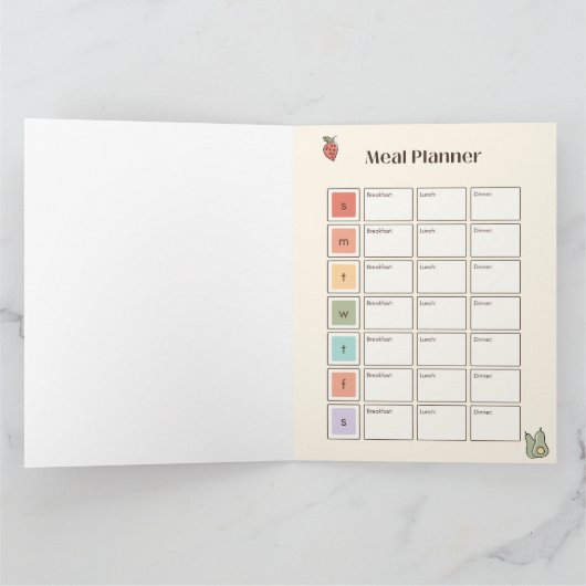 30日間ヘルシー食べ物 |ショッピングリストのダウンロード カード (内部)