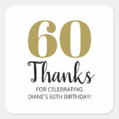 30日40日50日60日70日80日バースデーパーティーお願い スクエアシール (正面)