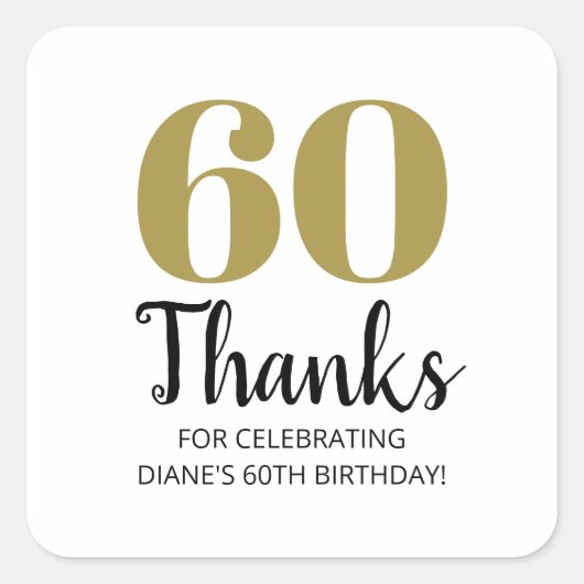 30日40日50日60日70日80日バースデーパーティーお願い スクエアシール (正面)