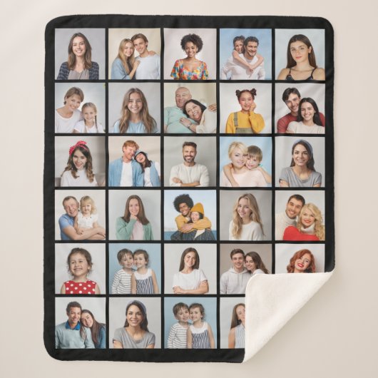 30枚のフォトコラージュを作成 シェルパブランケット (正面)