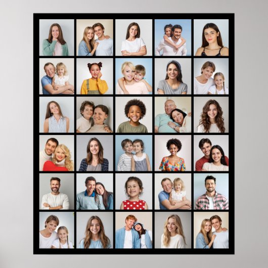 30枚のフォトコラージュを作成 ポスター (正面)