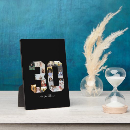 30枚の写真のモザイクアート フォトプラーク (側面)