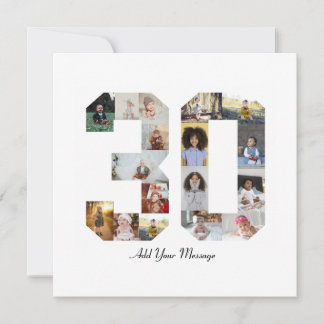 30枚の写真のモザイク カード