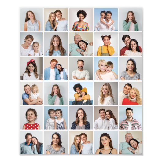 30枚の写真を作成するコラージュ写真の拡大 フォトプリント            (正面)