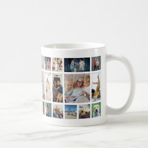 30枚の写真コラージュテンプレート オーダーメイド コーヒーマグカップ