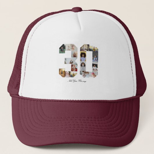 30枚の写真コラージュ キャップ (正面)