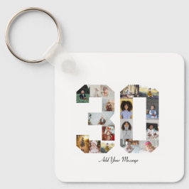 30枚の写真コラージュ キーホルダー